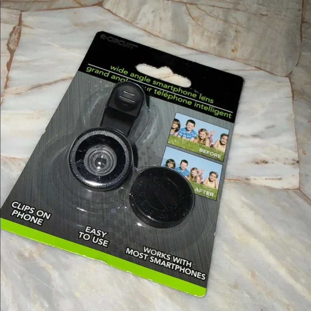 e-CIRCUIT Wide Angle Smartphone Lens Universal Clip-On Black 233209-1803 NEW